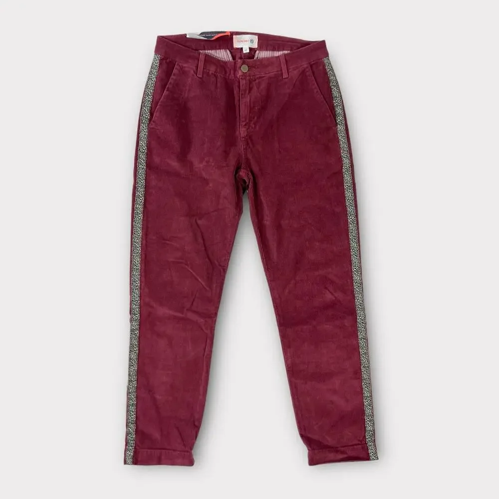 Sundry Leopard-Striped Corduroy Trousers Size 27 - Picture 2 of 7